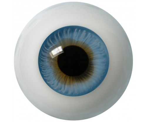 Lauschaer Glass Eyes - Middle Blue 24mm, Flat Back